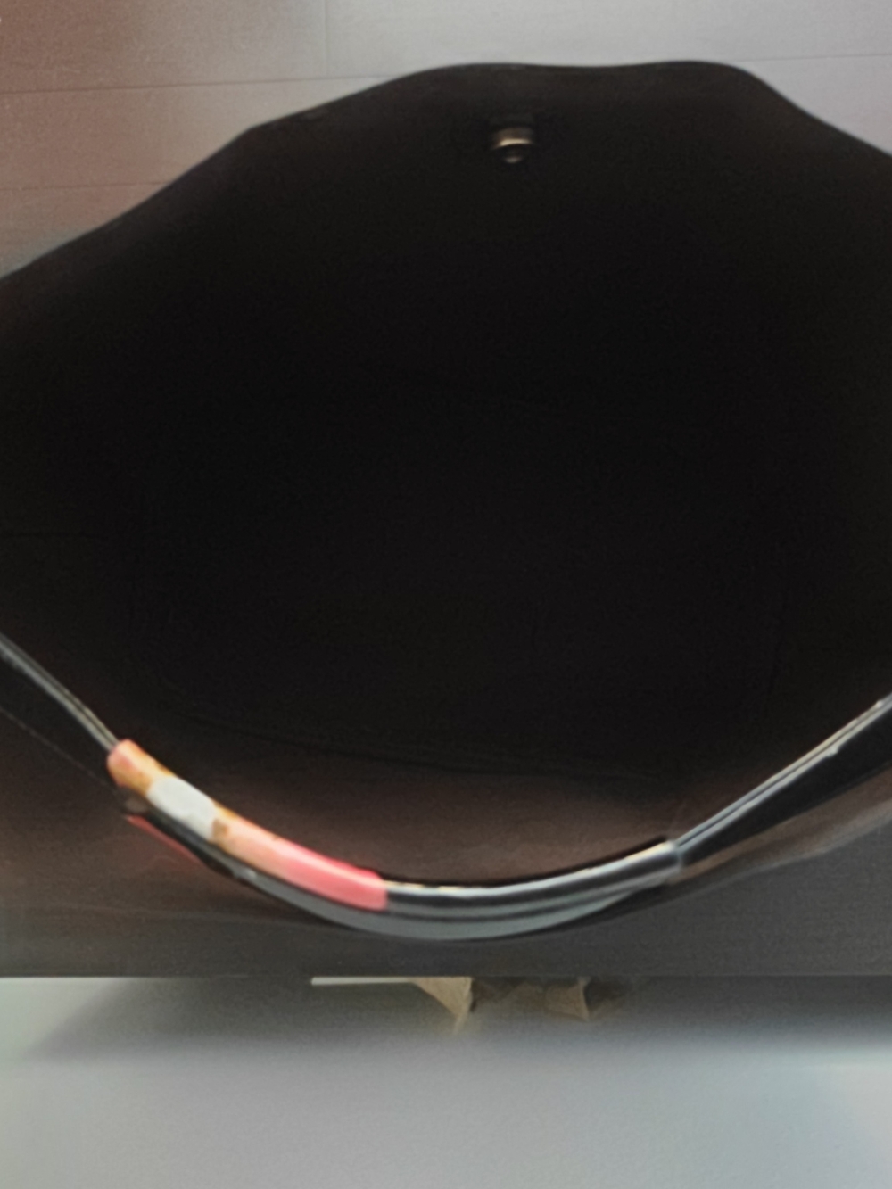 Black Tote Bag with Multicolor Strap Accent